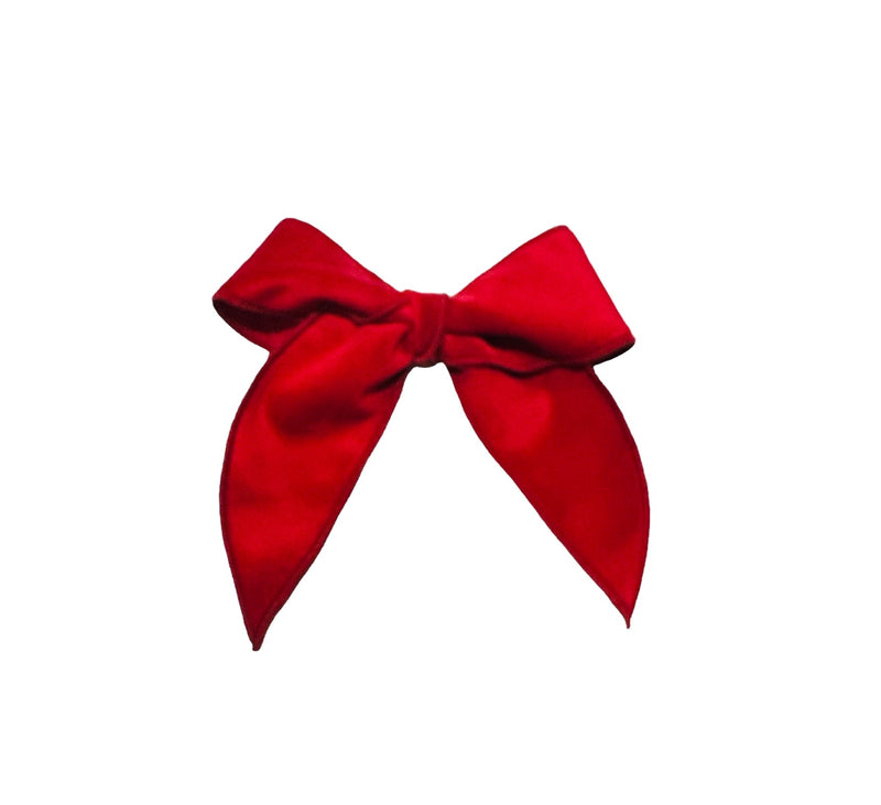 WEE ONES WHIMSEY TAILS VELVET FABRIC BOW CRB