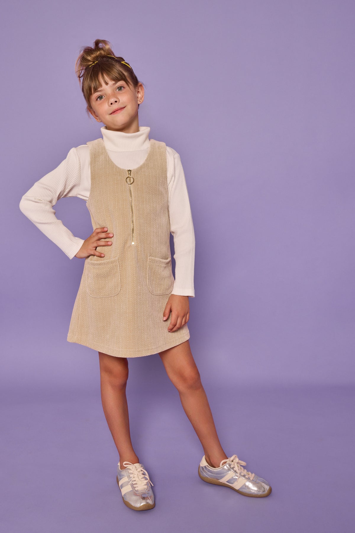 Retro Jumper Stone Herringbone Corduroy
