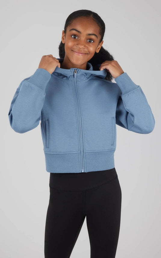 GIRLS SCUBA FULL ZIP EVERYDAY HOODIE JACKET CORONET BLUE