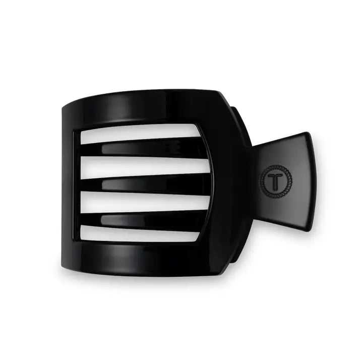 TELETIES JET BLACK MEDIUM FLAT SQUARE CLIP