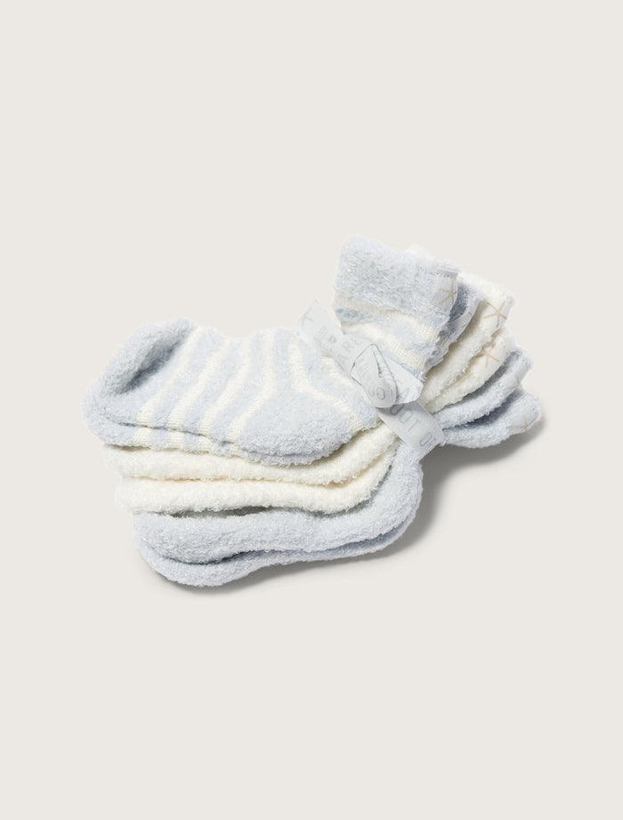 BAREFOOT DREAMS COZYCHIC LITE INFANT SOCK SET BLUE/PEARL