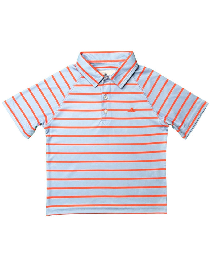 BOYS POLO SERENITY/CAMELLIA STRIPE