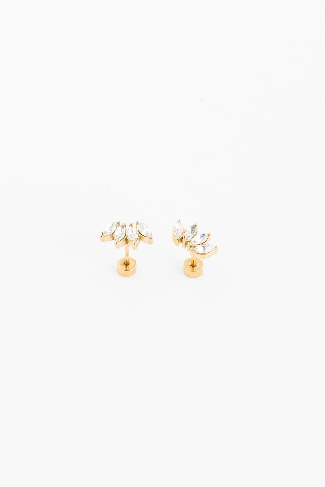 Pip Pop Post Diamond Crawler Stud Earrings
