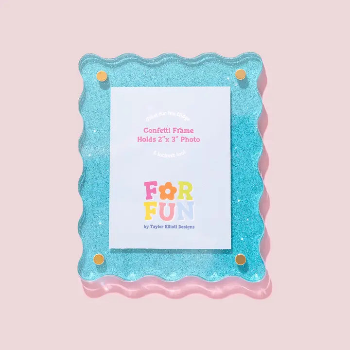 FOR FUN MAGNETIC FRAME BLUE GLITTER