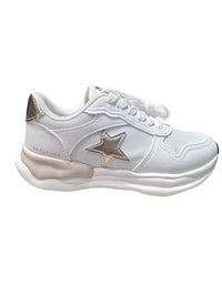 VINTAGE HAVANA TODDLER CHROME GOLD STAR WHITE RUNNING SNEAKER