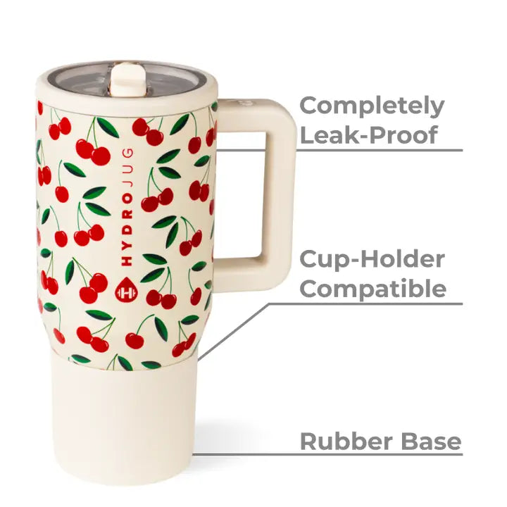 HYDROJUG CHERRIES 20 OZ TRAVELER TUMBLER