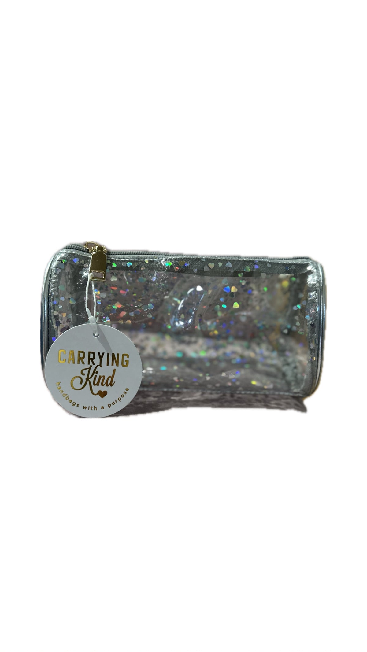 CARRY KIND SMALL COSMETIC CLEAR GLITTER