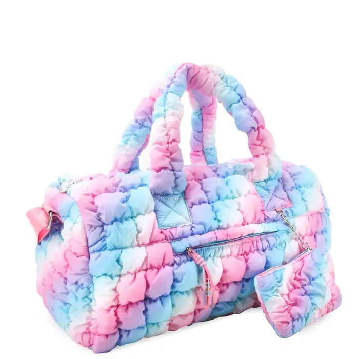 OMG ACCESORIES QUILTED SCRUNCHIES LARGE DUFFLE BAG