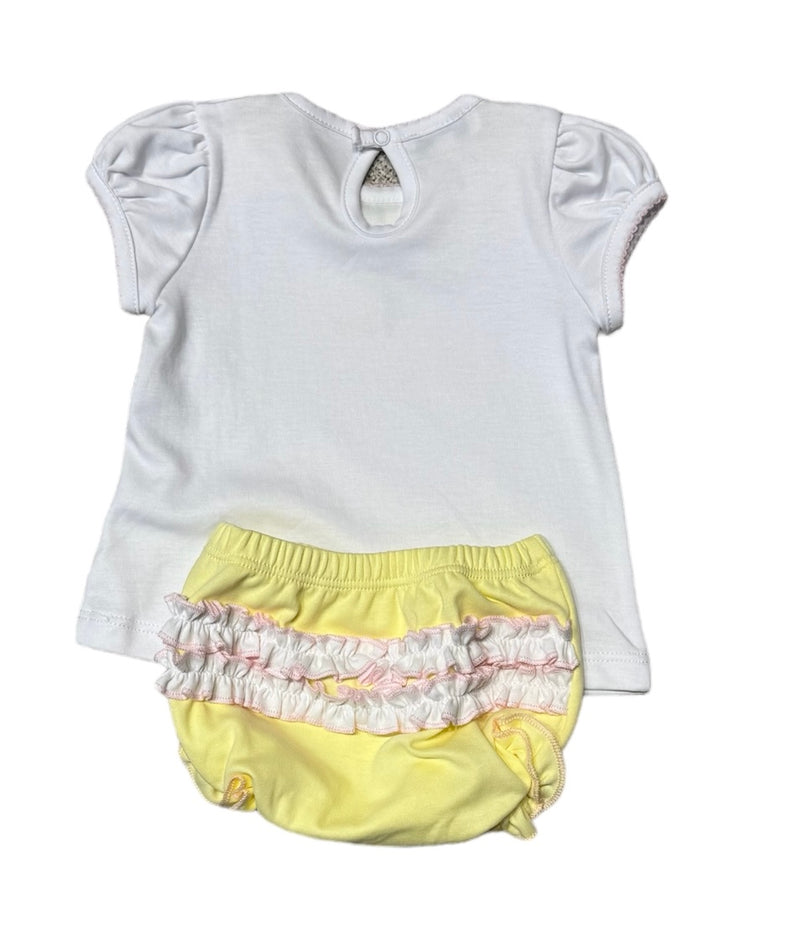 MAGNOLIA BABY FRESH LEMONS RUFFLE DIAPER COVER SET