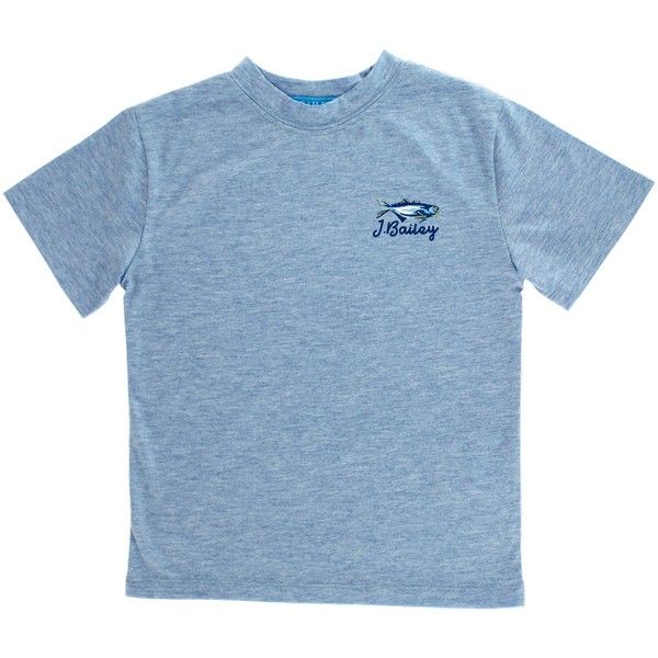 J.BAILEY LOGO TEE FISH ON HEATHER BLUE