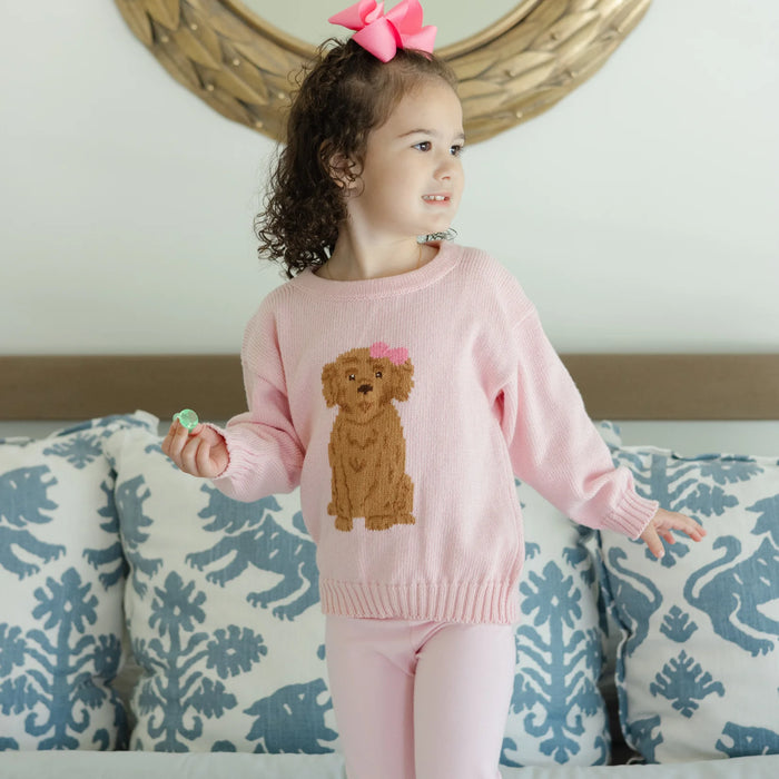 Bailey Boys Crewneck Sweater Doodle Pink