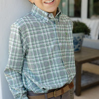 Performance Button Down Oak Plaid