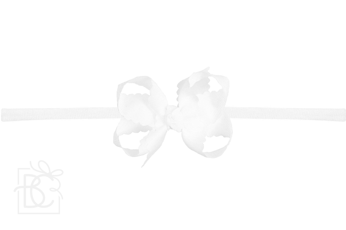 1/4" Headband Medium Scalloped White
