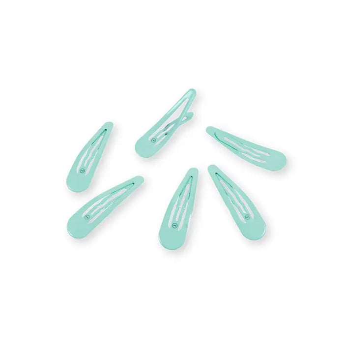 TELETIES SNAP CLIP TOTALLY TURQUOISE 6 COUNT