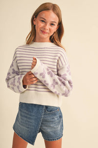 Heart & Arrow Tween Girls Drop Shoulder Sweater