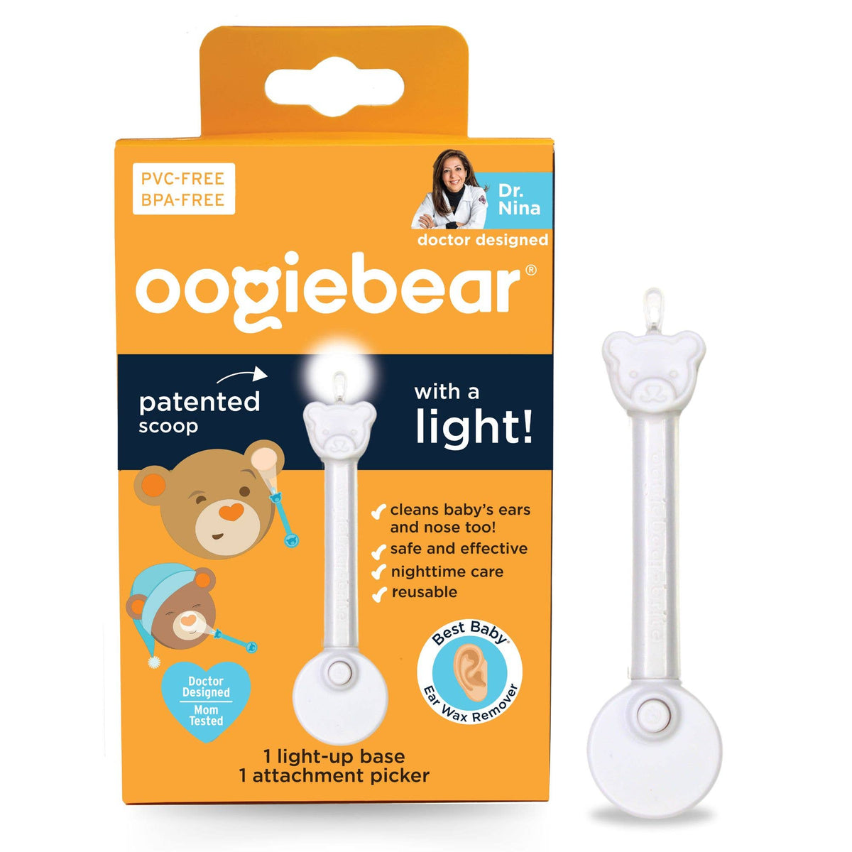 Oogiebear Baby Booger and Ear Wax Picker with a Light
