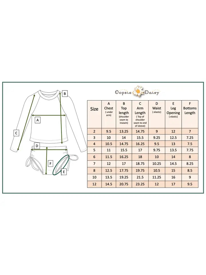 EMILY BLUE GREEN RASHGUARD SWIMSUIT