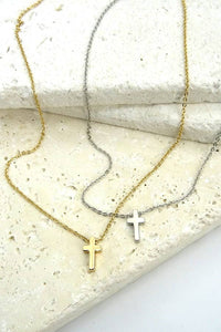 Josslyn Classic Mini Cross Necklace Gold