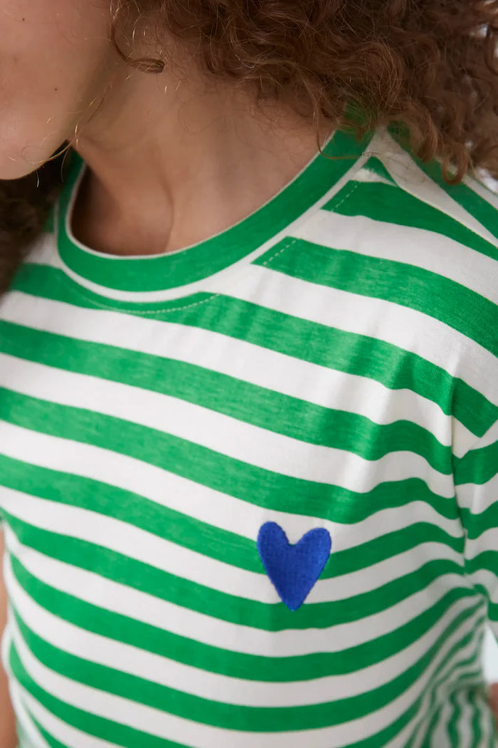 COMPANIA FANTASTICA GREEN STRIPED TEE