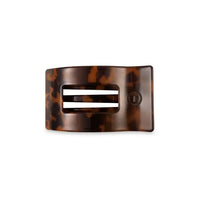 TELETIES TORTOISE FLAT RECTANGLE SMALL HAIR CLIP