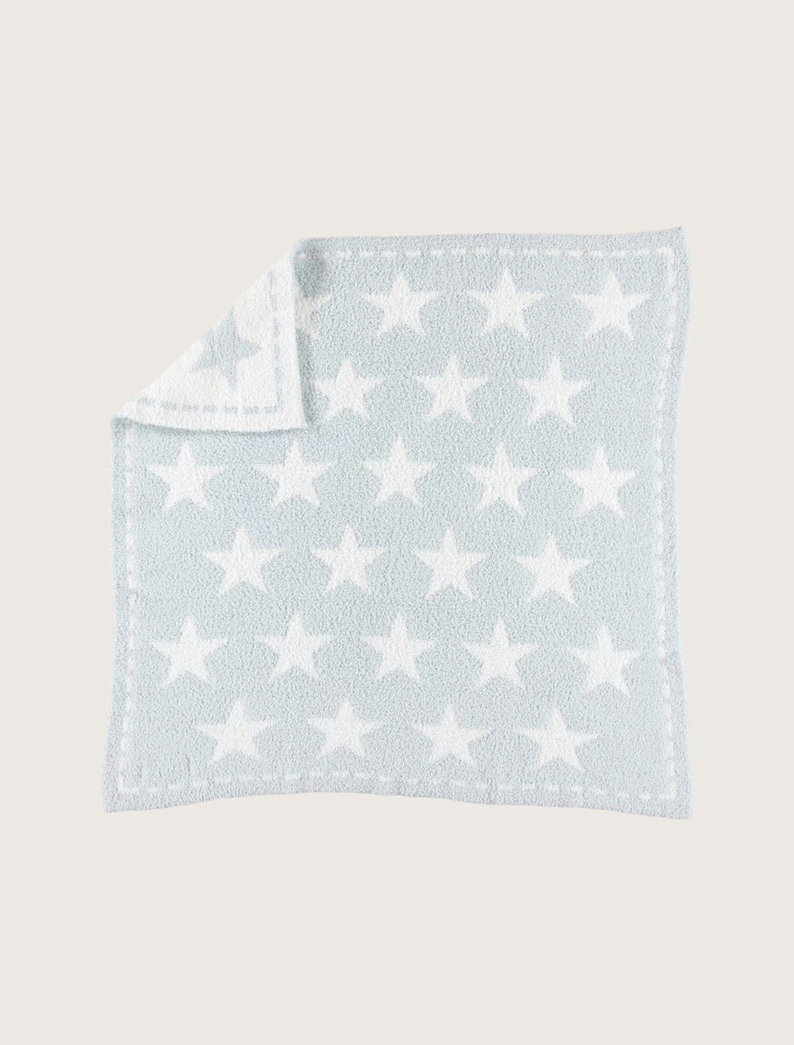 BAREFOOT DREAMS COZY CHIC DREAM RECEIVING BLANKET AQUA ICE STARS