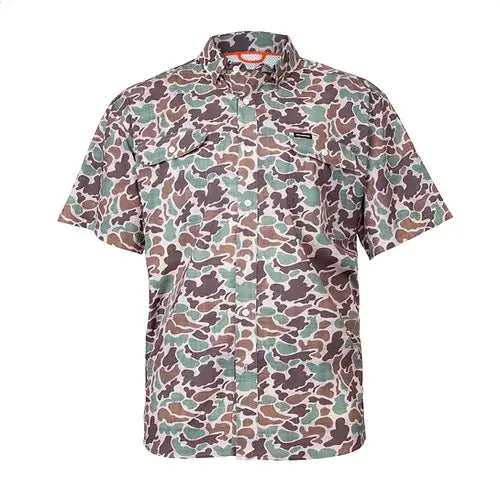FIELDSTONE YOUTH ROOST CAMO SS BUTTON DOWN