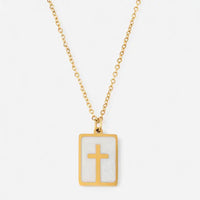 ELEVATED FAITH ENAMEL CROSS NECKLACE