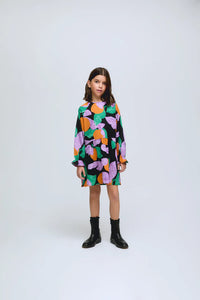 COMPANIA FANTASTICA GIRLS APRICOT PRINTED DRESS
