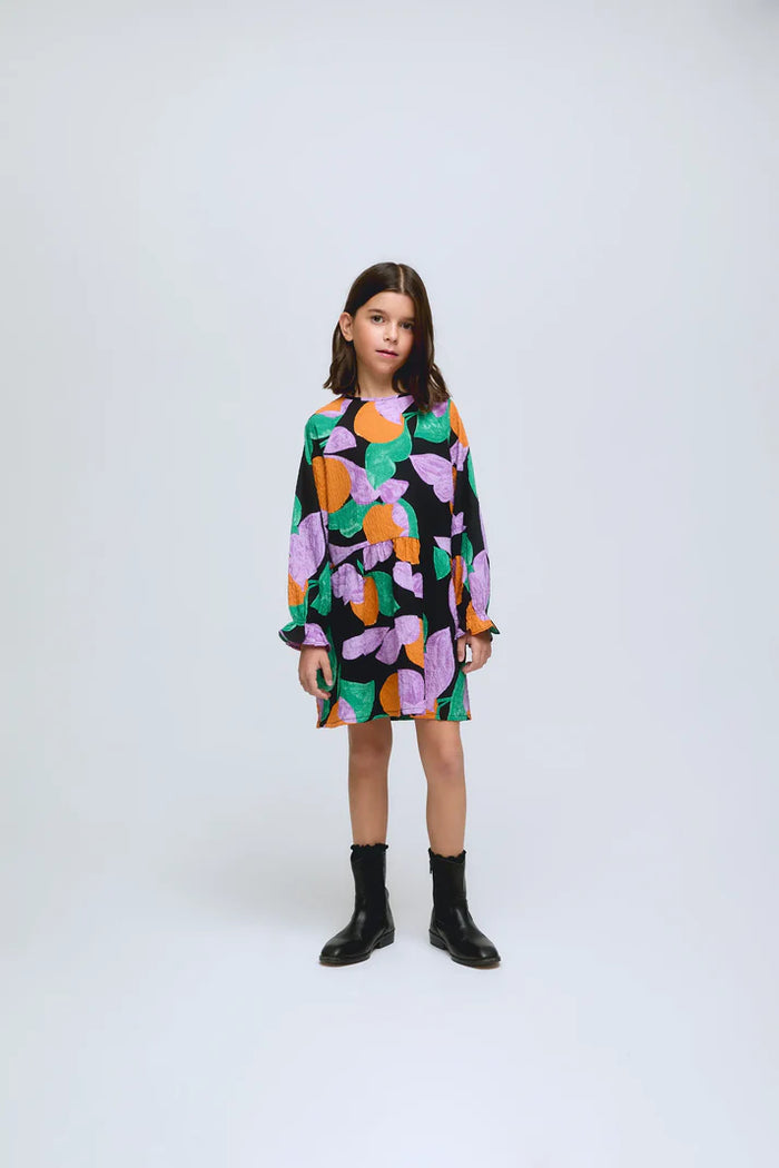 COMPANIA FANTASTICA GIRLS APRICOT PRINTED DRESS
