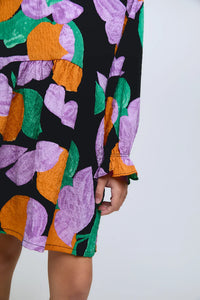 COMPANIA FANTASTICA GIRLS APRICOT PRINTED DRESS