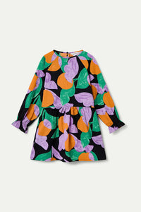 COMPANIA FANTASTICA GIRLS APRICOT PRINTED DRESS