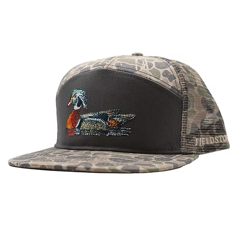 FIELDSTONE YOUTH 7 PANEL BACKWOODS CAMO WOOD DUCK HAT