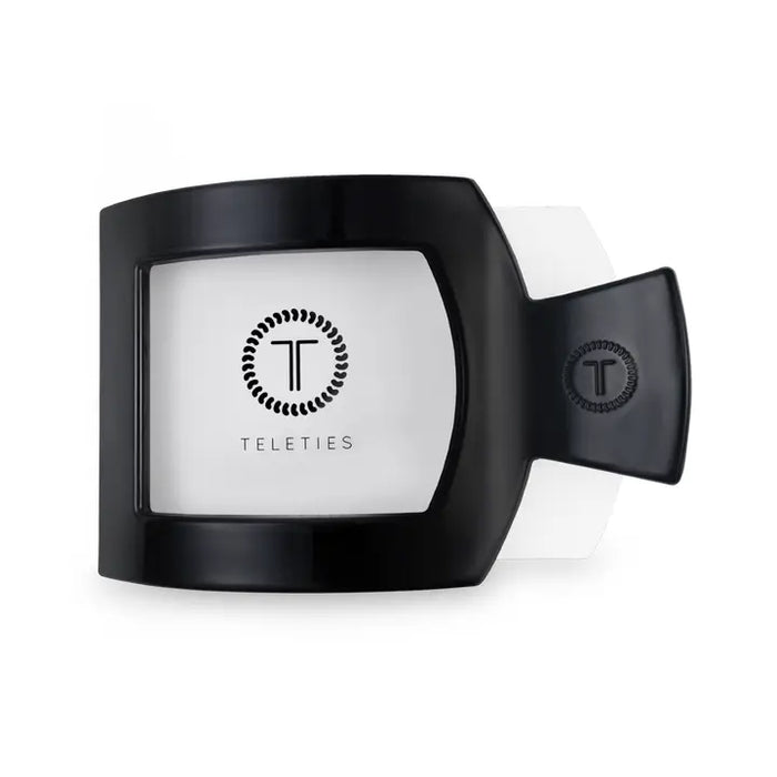 TELETIES JET BLACK LARGE FLAT SQUARE CLIP