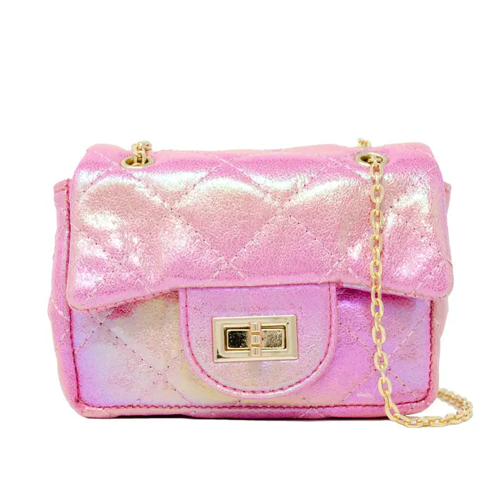 ZOMI GEMS QUILTED SHINY MINI BAG PINK