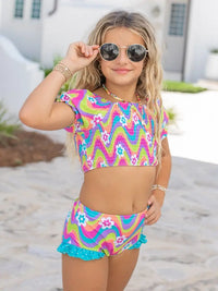 EMMA GROOVY BRIGHT RETRO  RUCHED TWO PIECE
