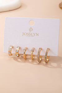 Gold-Tone Crystal Huggie Hoop Earring Set