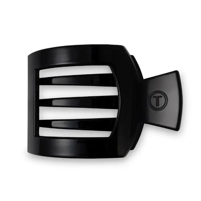 TELETIES JET BLACK LARGE FLAT SQUARE CLIP