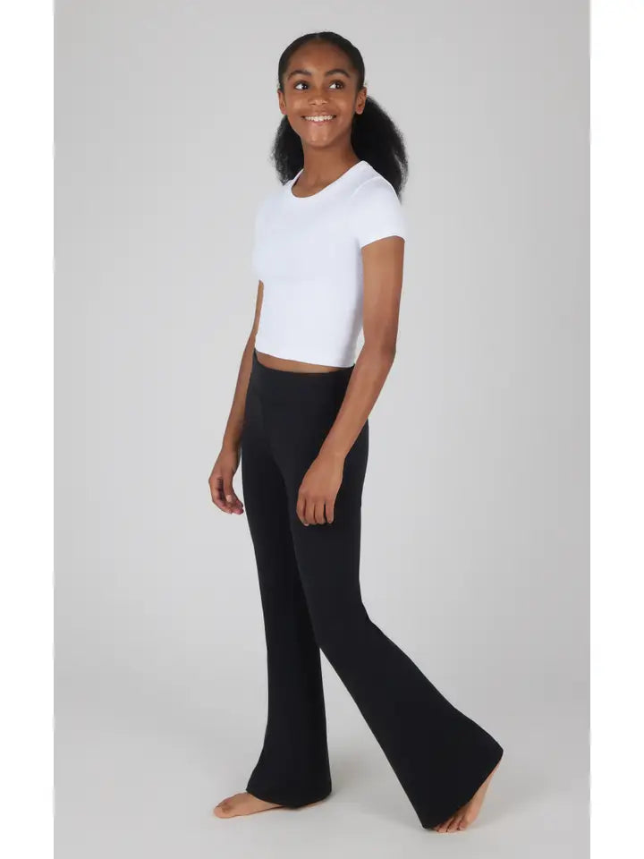 GIRLS EVERYDAY HIGH RISE FLARE LEG PANT BLACK