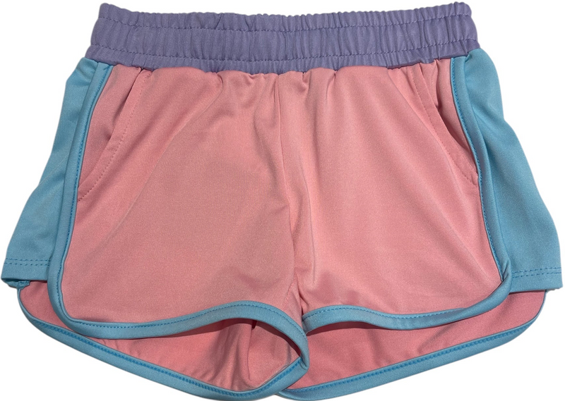 HONESTY CANDY PINK COLOR BLOCK SHORTS