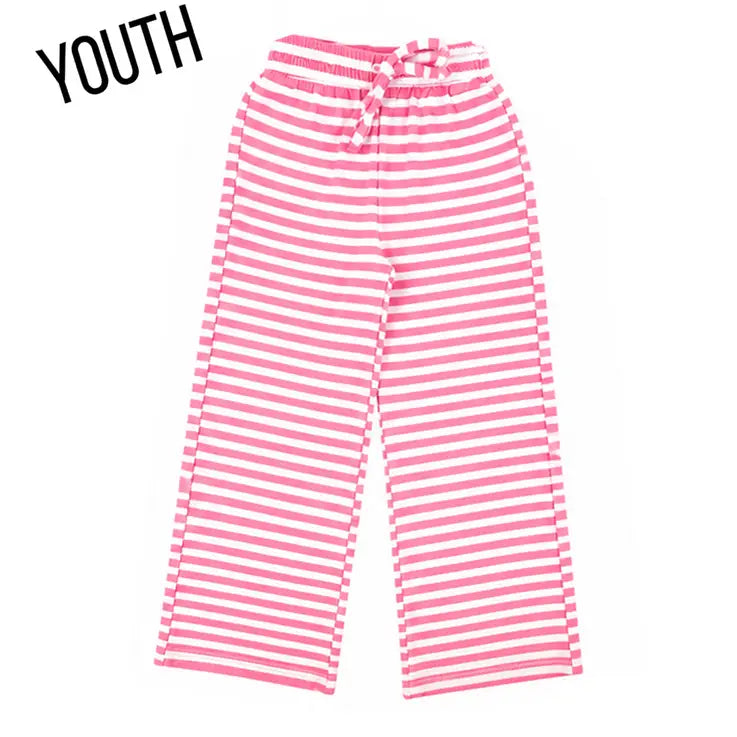 Lulu Mac Stripe Monochrome Patch Youth Pant Neon Pink