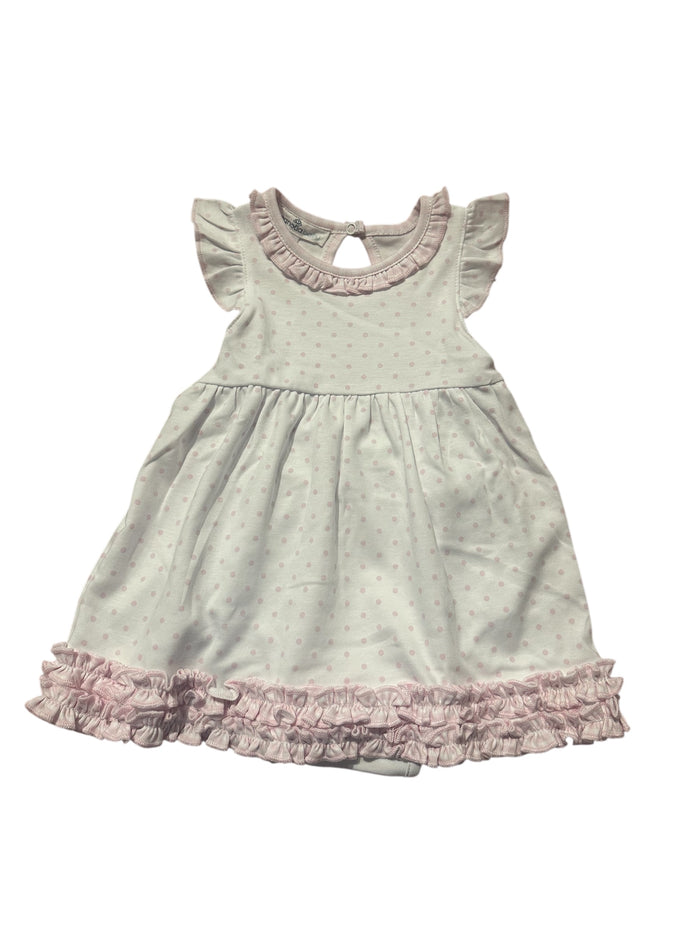 MAGNOLIA BABY GINGHAM DOTS FLUTTERS DRESS SET