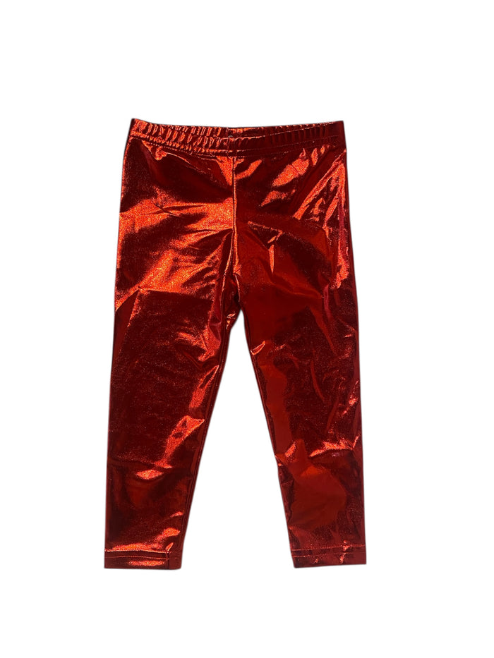 LULU BEBE METALLIC RED LEGGINGS