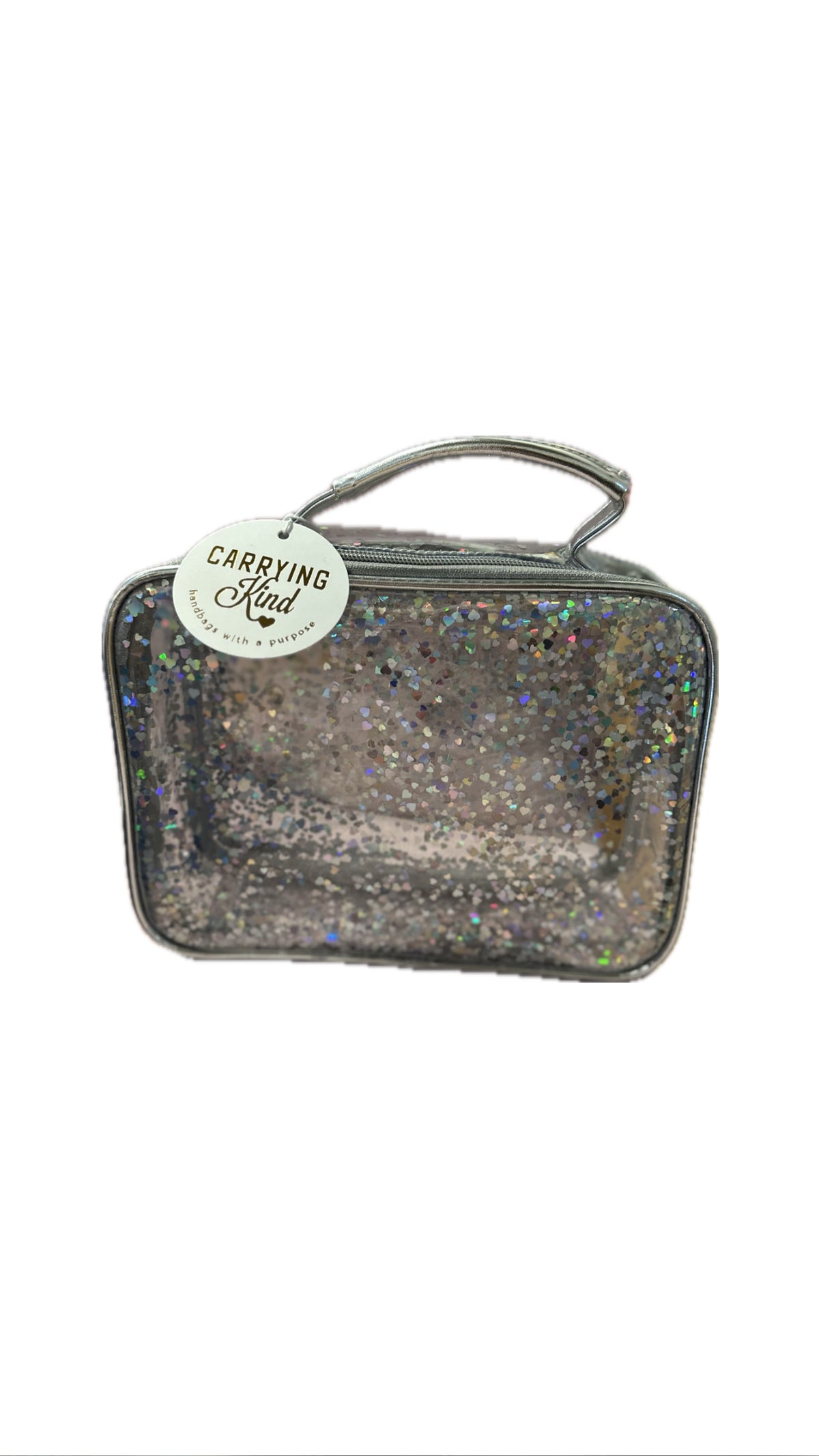 CARRY KIND LARGE COSMETIC CLEAR GLITTER