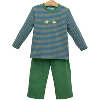 TROTTER STREET MALLARD EMBROIDERY PANTS SET