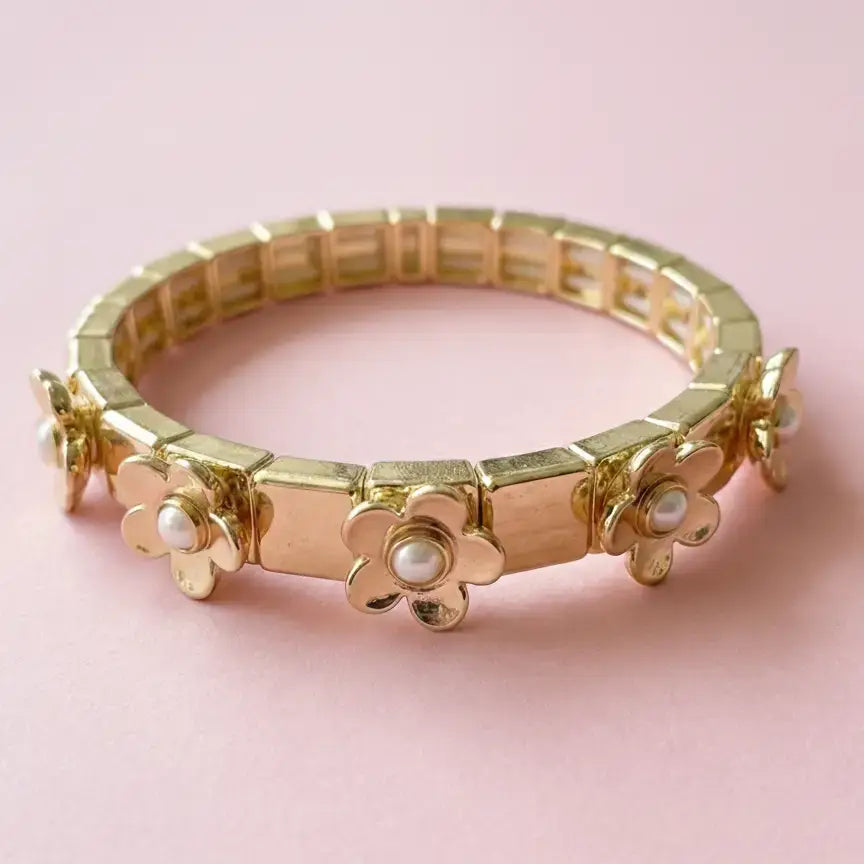 POPPY ENAMEL STRETCH BRACELET GOLD