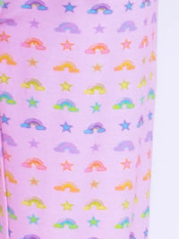PREPPY GOOSE RAINBOWS AND STARS LONG SLEEVE JERSEY PAJAMA SET