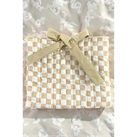 DELILAH TAN CHECK BIBLE COVER WITH TIE CLOSURE
