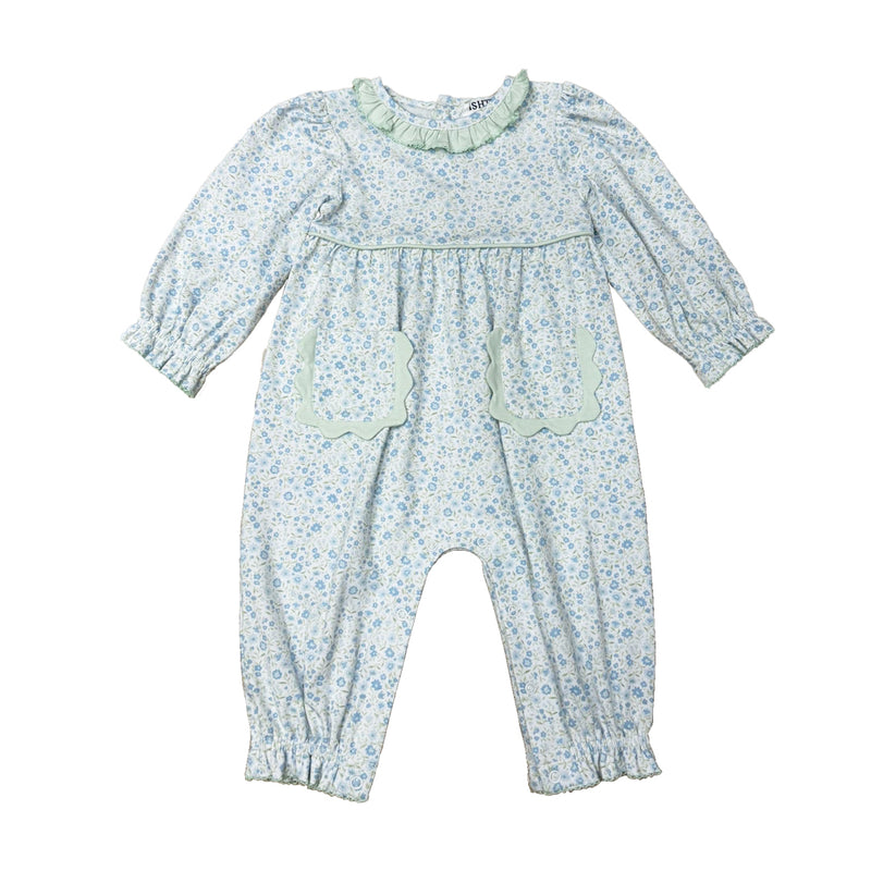 ISHTEX DITSY FLOWER GIRLS ROMPER