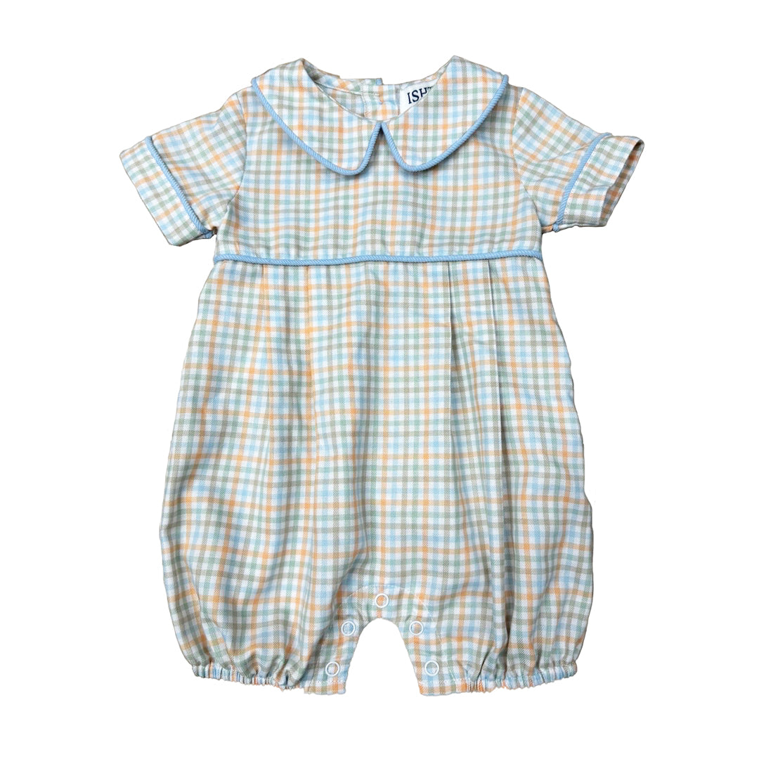 ISHTEX FALL PLAID BOYS ROMPER