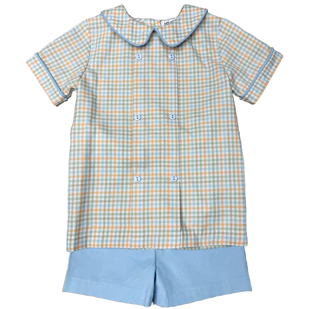 ISHTEX FALL PLAID BOYS SHORT SET